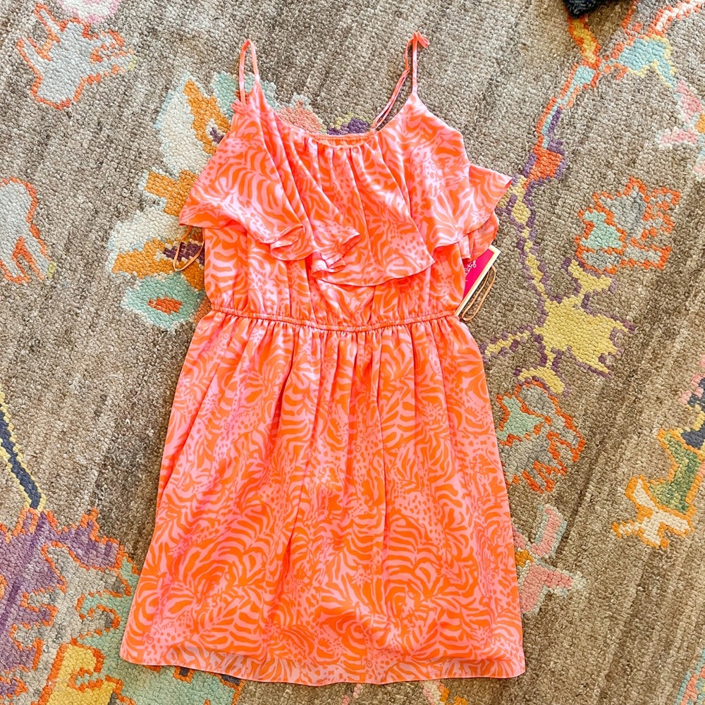 NWT Lilly Pulitzer for Target pink & orange giraffe print spaghetti strap dress